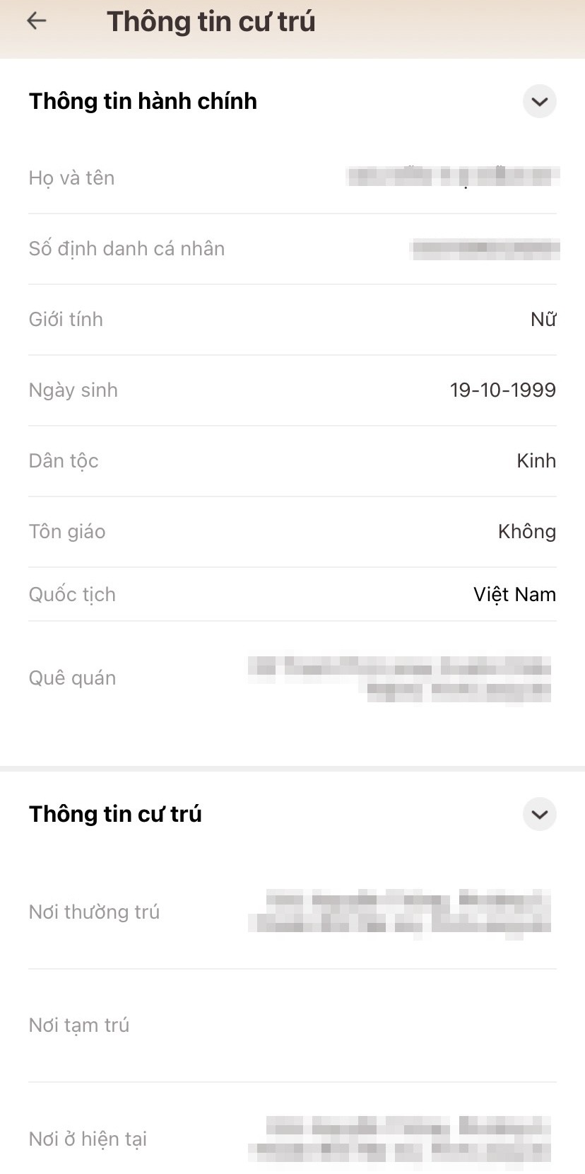 Hướng dẫn cách xem thông tin cư trú trên VNeID