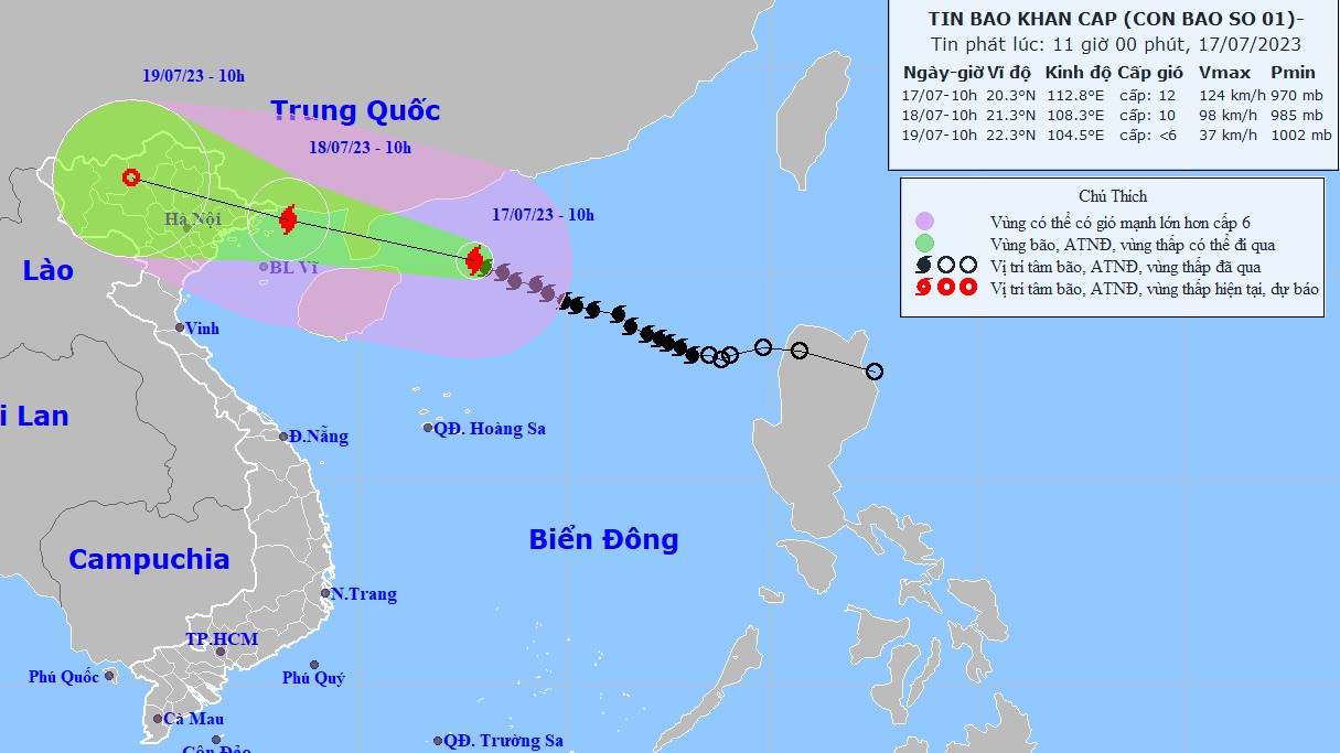 Ảnh hưởng bão số 1, Bắc vịnh Bắc Bộ gió giật cấp 14, Bắc Biển Đông sóng biển cao 6-8m
