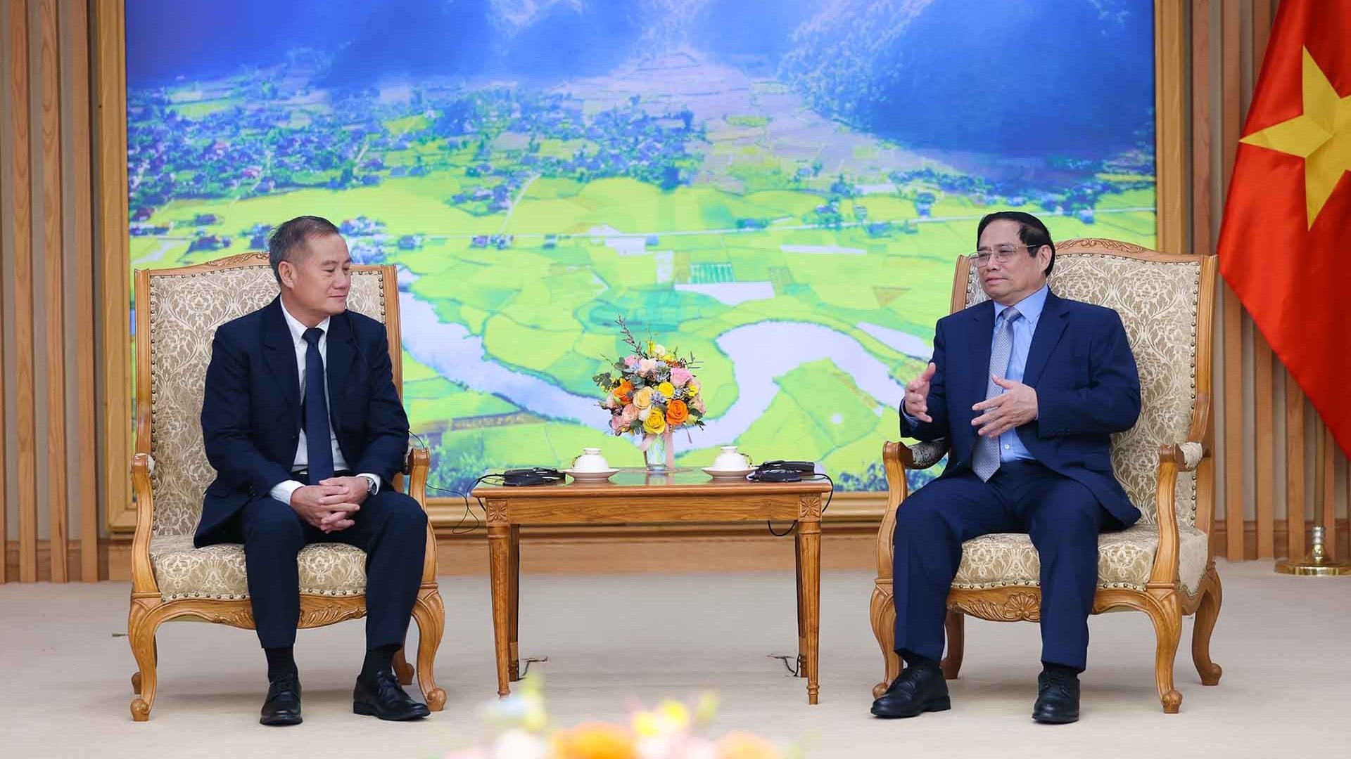 Thủ tướng Phạm Minh Chính tiếp Tổng giám đốc Thông tấn xã Pathet Lào