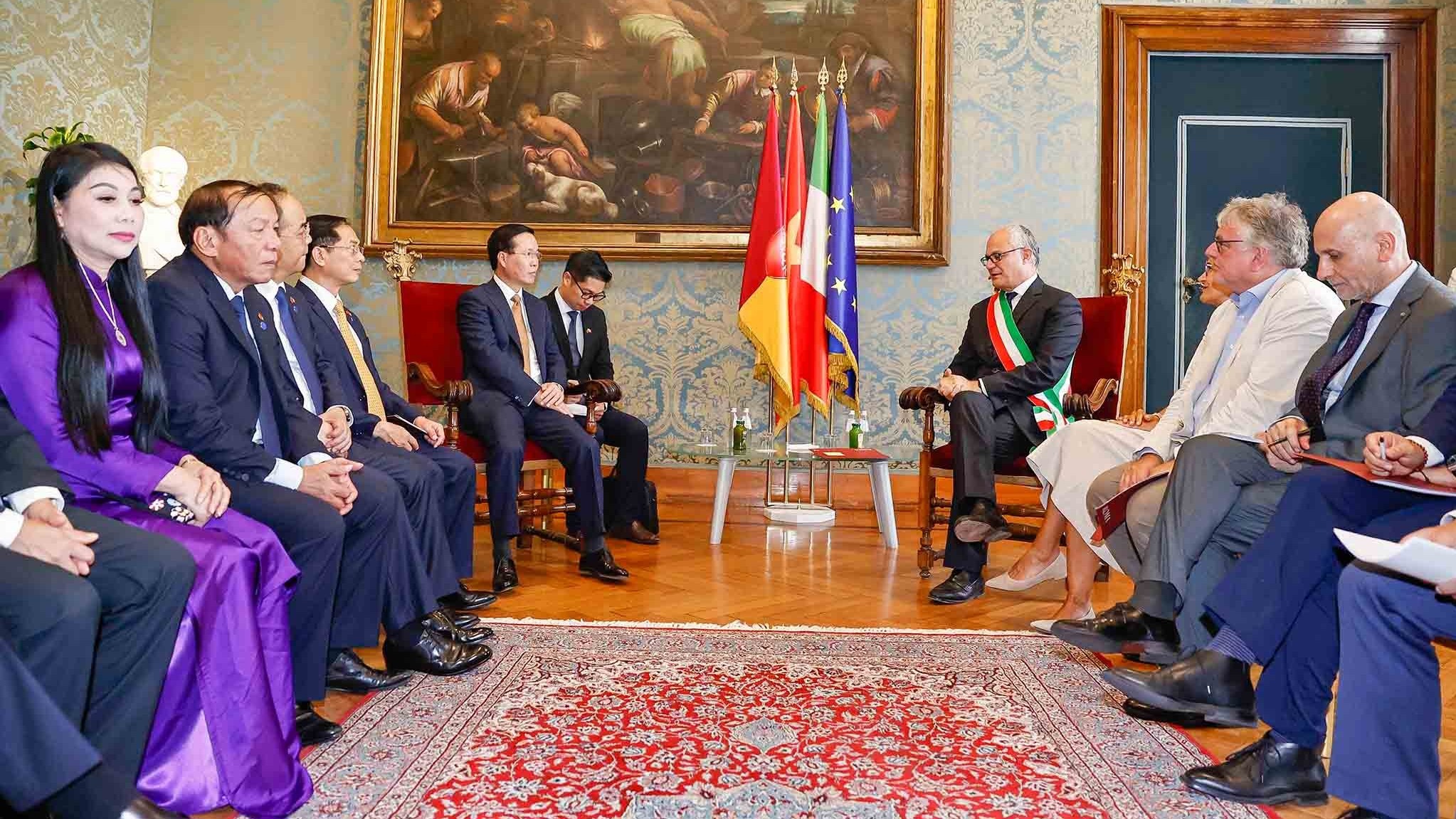 Chủ tịch nước Võ Văn Thưởng tiếp Thị trưởng thành phố Rome, Italy