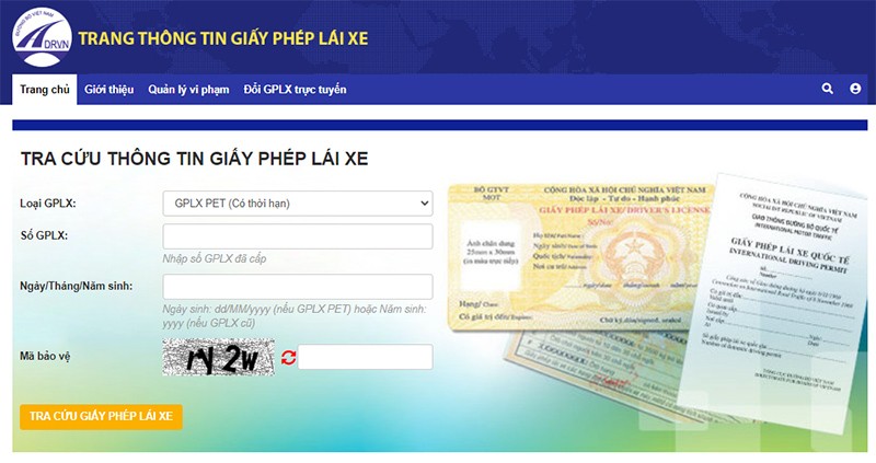 Hướng dẫn cách tra cứu thông tin giấy phép lái xe Hướng dẫn cách tra cứu thông tin giấy phép lái xe