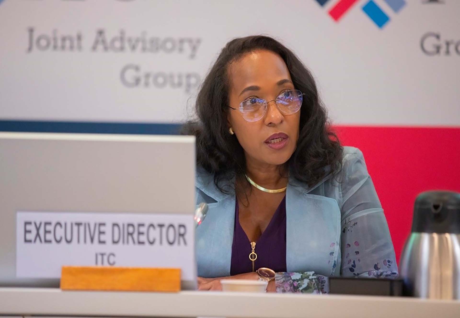 Giám đốc điều hành ITC Pamela Coke-Hamilton phát biểu tại phiên họp lần thứ 57 Nhóm tư vấn chung của ITC, Geneva ngày 20/7. (Nguồn: ITC.)
