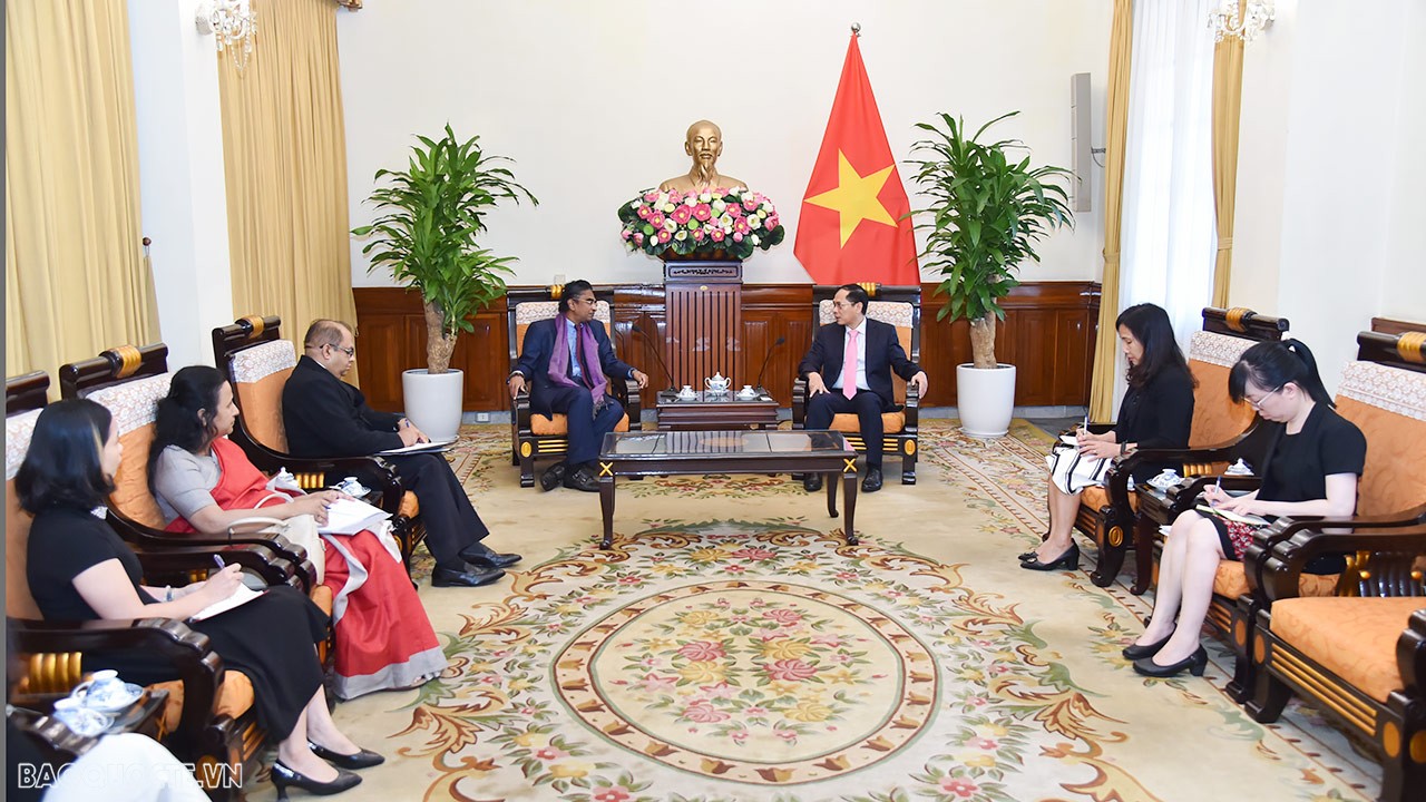 Bộ trưởng Ngoại giao Bùi Thanh Sơn tiếp tân Đại sứ Sri Lanka Sajeewa Umanga Mendis