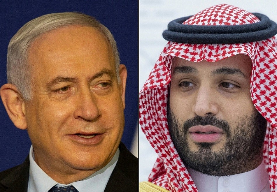(08.16) Tiến trình bình thường hóa quan hệ Saudi Arabia-Israel đang được Mỹ, Trung Quốc quan tâm - Ảnh: Thủ tướng Israel Benjamin Netanyahu và Thủ tướng, Thái tử Mohammed bin Salman. (Nguồn: AFP) (08.16) Tiến trình bình thường hóa quan hệ Saudi Arabia-Israel đang được Mỹ, Trung Quốc quan tâm - Ảnh: Thủ tướng Israel Benjamin Netanyahu và Thủ tướng, Thái tử Mohammed bin Salman. (Nguồn: AFP)