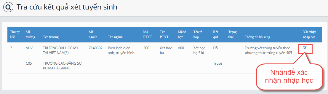 Cách xác nhận nhập học trực tuyến năm 2023