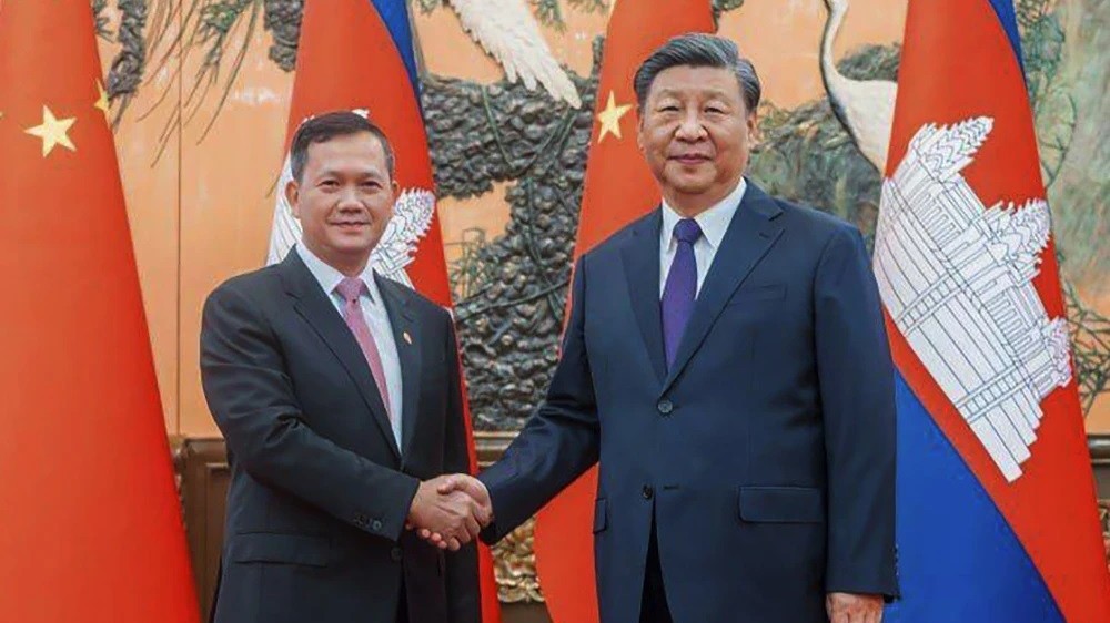 Chủ tịch Trung Quốc hội đàm với tân Thủ tướng Campuchia tại Bắc Kinh