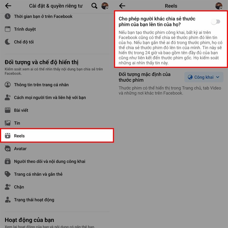 Hướng dẫn cách chặn người khác chia sẻ Reels lên story Facebook Hướng dẫn cách chặn người khác chia sẻ Reels lên story Facebook