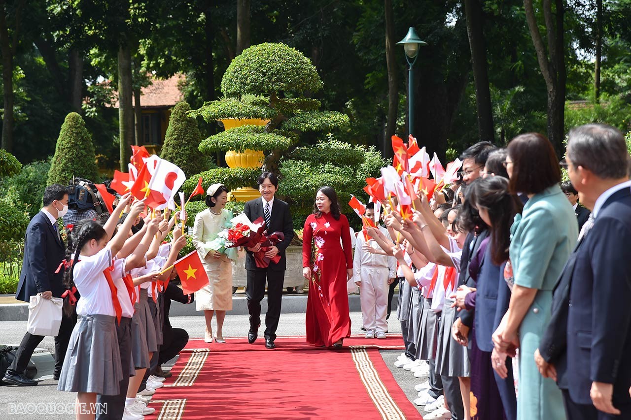 Lễ đón chính thức Hoàng Thái tử Nhật Bản Akishino và Công nương tại Phủ Chủ tịch