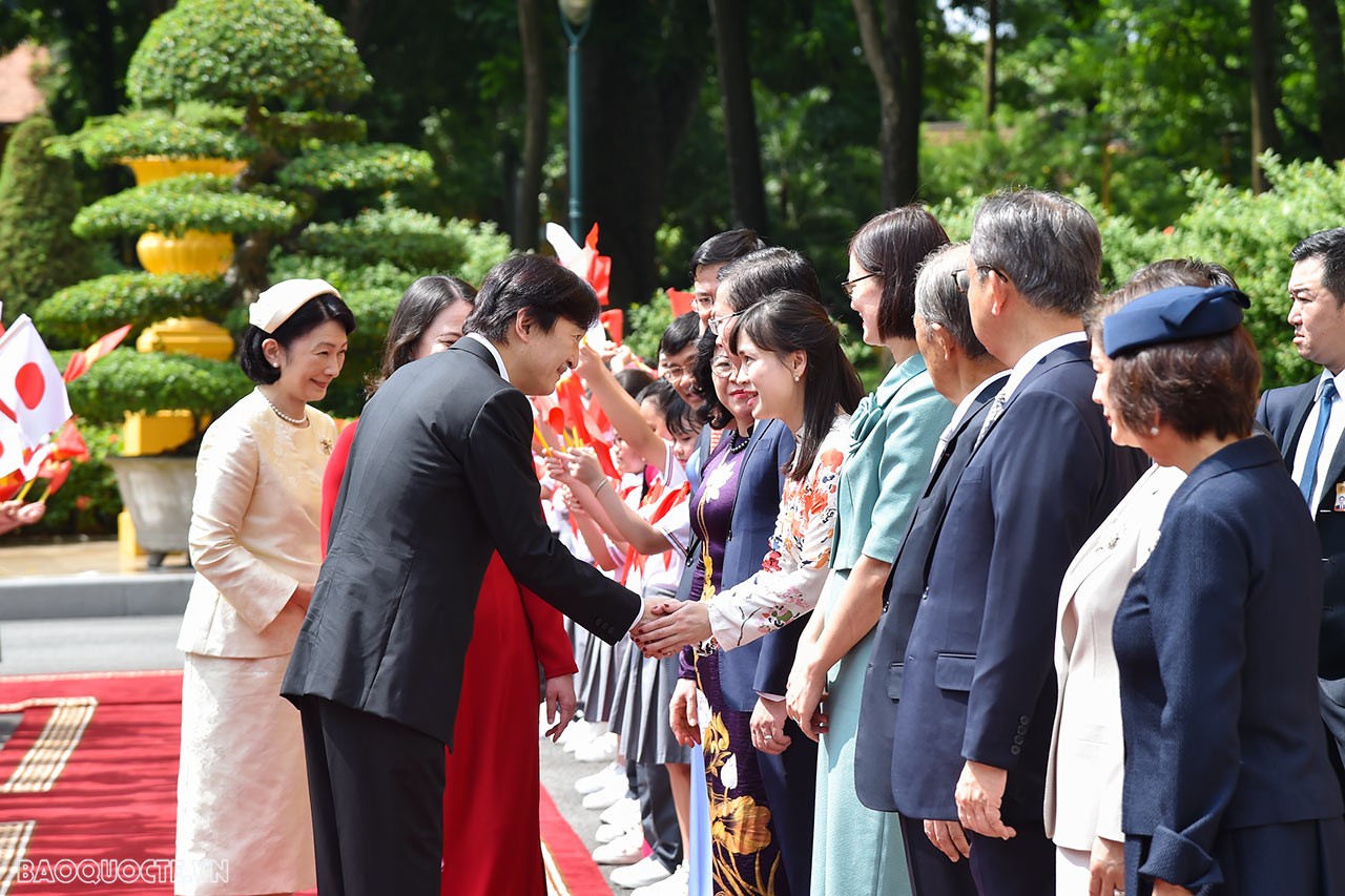 Lễ đón chính thức Hoàng Thái tử Nhật Bản Akishino và Công nương tại Phủ Chủ tịch
