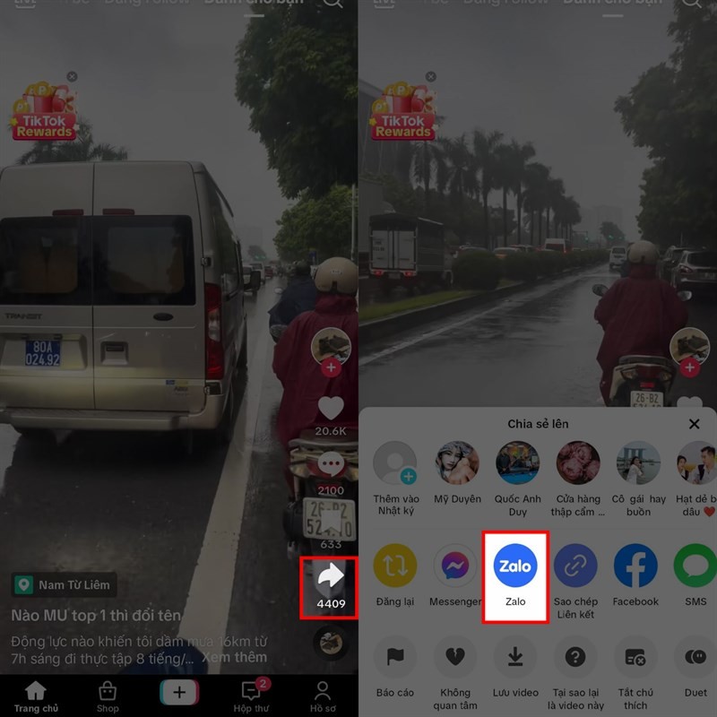 Hướng dẫn cách gửi video TikTok qua Zalo siêu nhanh