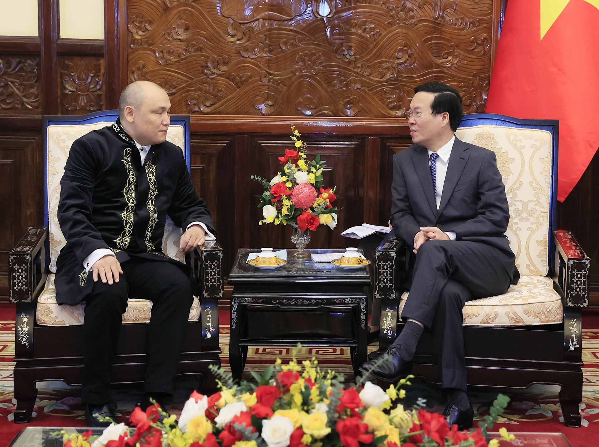 Chủ tịch nước Võ Văn Thưởng tiếp các Đại sứ Bulgaria, Liên minh châu Âu, Pháp và Kazakhstan trình Quốc thư