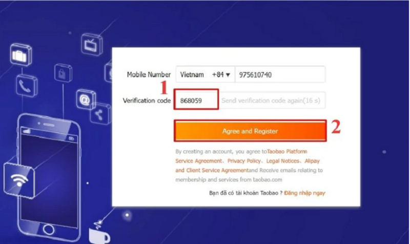 Tạo tài khoản Taobao trên điện thoại và máy tính cực nhanh