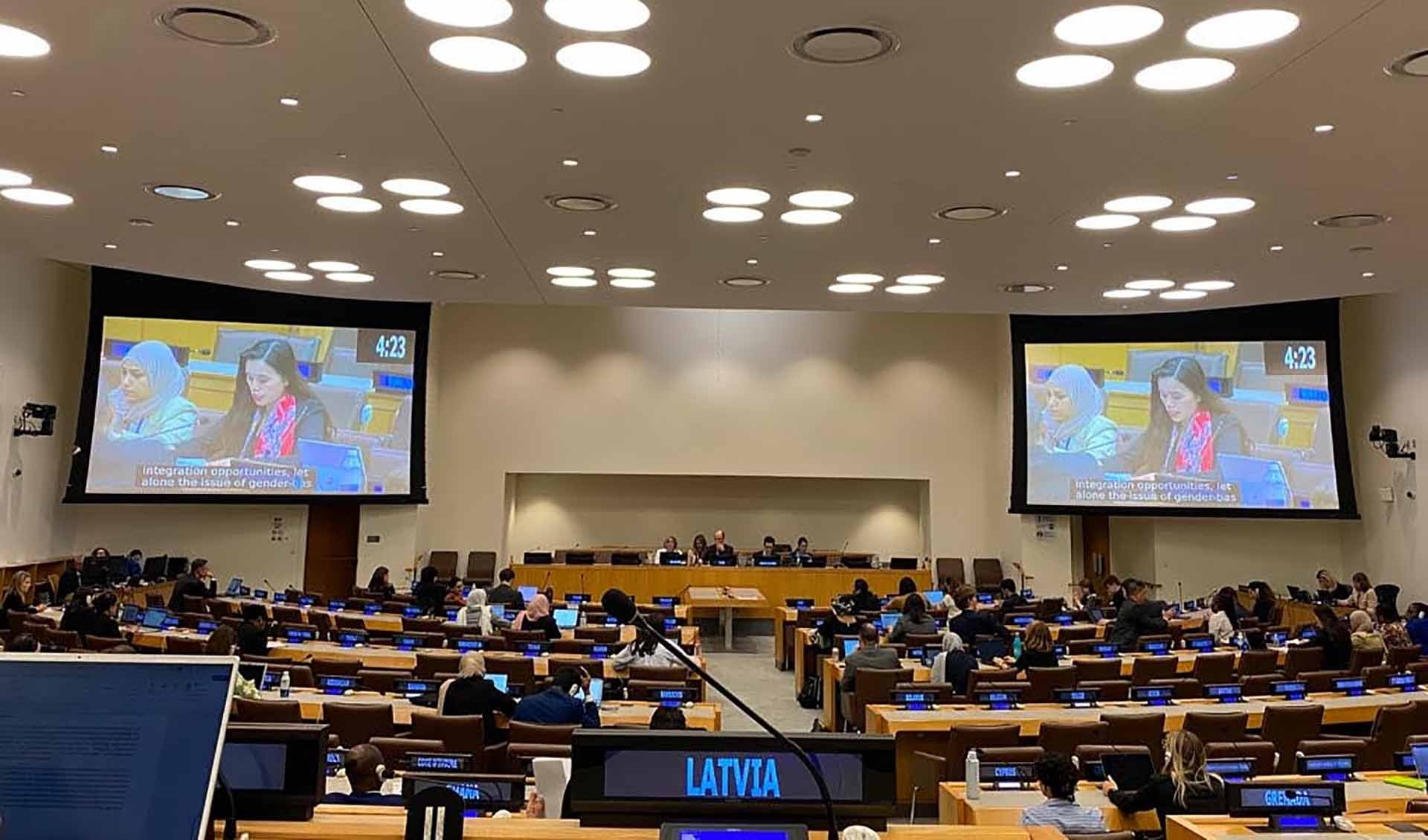 Ủy ban Các vấn đề xã hội, nhân đạo và văn hóa của Đại hội đồng Liên hợp quốc Khóa 78 đã thảo luận vấn đề thúc đẩy tiến bộ của phụ nữ. Ủy ban Các vấn đề xã hội, nhân đạo và văn hóa của Đại hội đồng Liên hợp quốc Khóa 78 đã thảo luận vấn đề thúc đẩy tiến bộ của phụ nữ.