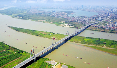 Cảnh quan ven sông Hồng. (Nguồn: Lao động Thủ đô) Cảnh quan ven sông Hồng. (Nguồn: Lao động Thủ đô)