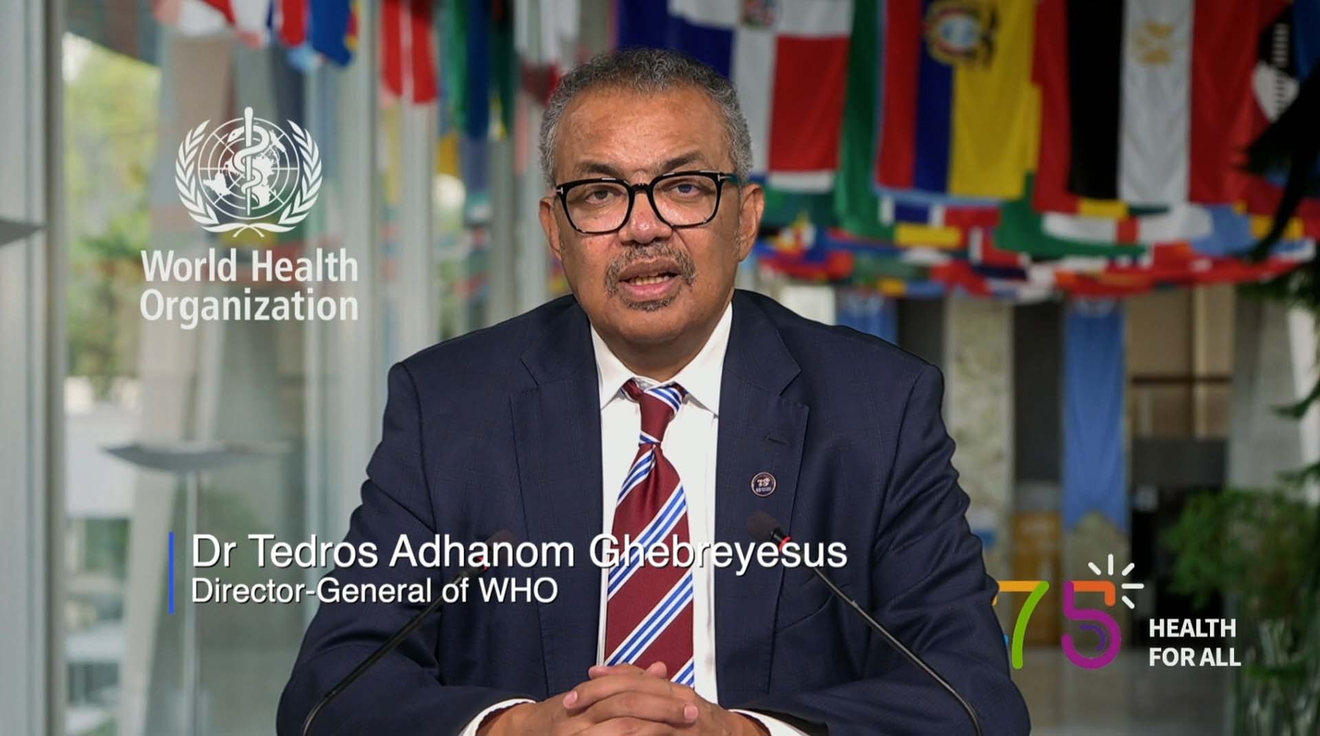 Tổng giám đốc Tổ chức y tế Thế giới (WHO) Tedros Adhanom Ghebreyesus trong video thông điệp gửi Việt Nam. (Nguồn: WHO) Tổng giám đốc Tổ chức y tế Thế giới (WHO) Tedros Adhanom Ghebreyesus trong video thông điệp gửi Việt Nam. (Nguồn: WHO)