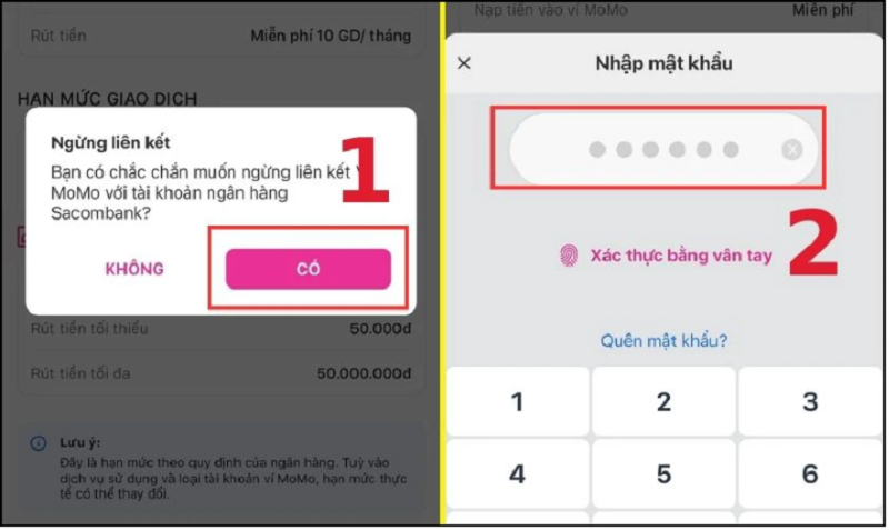 Cách hủy liên kết ngân hàng với MoMo khi không sử dụng nhanh chóng