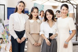 Ca sĩ Chi Pu, Hoa hậu Lương Thùy Linh, MC Hoàng Oanh phong cách tối giản dự sự kiện UNICEF