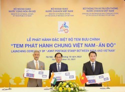 Hình ảnh môn võ dân tộc của Việt Nam-Ấn Độ trên tem chung hai nước