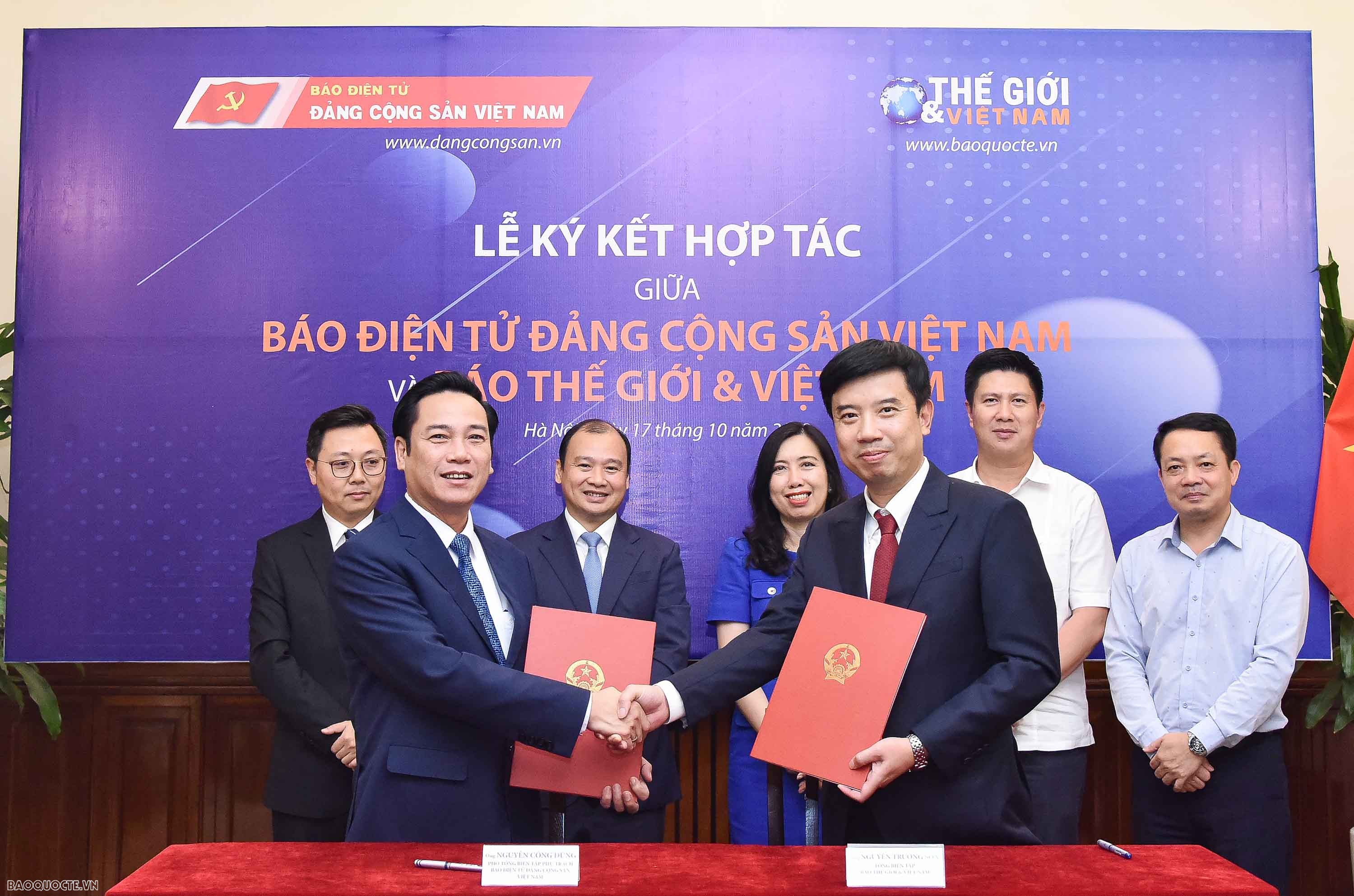 Báo Thế giới và Việt Nam và Báo điện tử Đảng Cộng sản Việt Nam ký bản ghi nhớ hợp tác Báo Thế giới và Việt Nam và Báo điện tử Đảng Cộng sản Việt Nam ký bản ghi nhớ hợp tác