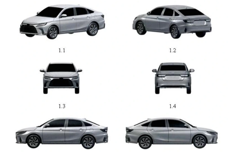Mẫu Toyota Vios thế hệ mới đăng ký bảo hộ kiểu dáng tại Việt Nam có ngoại thất giống Toyota Vios đang bán tại Thái Lan