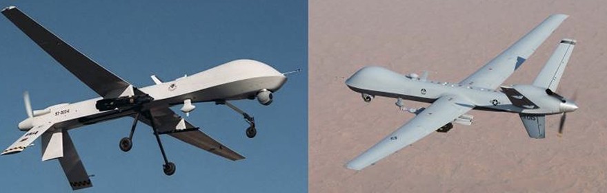 MQ-1 Predator (trái) và MQ-9 Reaper (phải)
