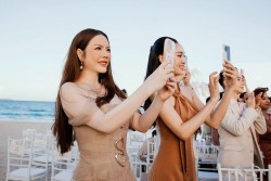 Lý Nhã Kỳ, Khánh Vân, Hòa Minzy lên đồ lộng lẫy dự lễ cưới Puka - Gin Tuấn Kiệt