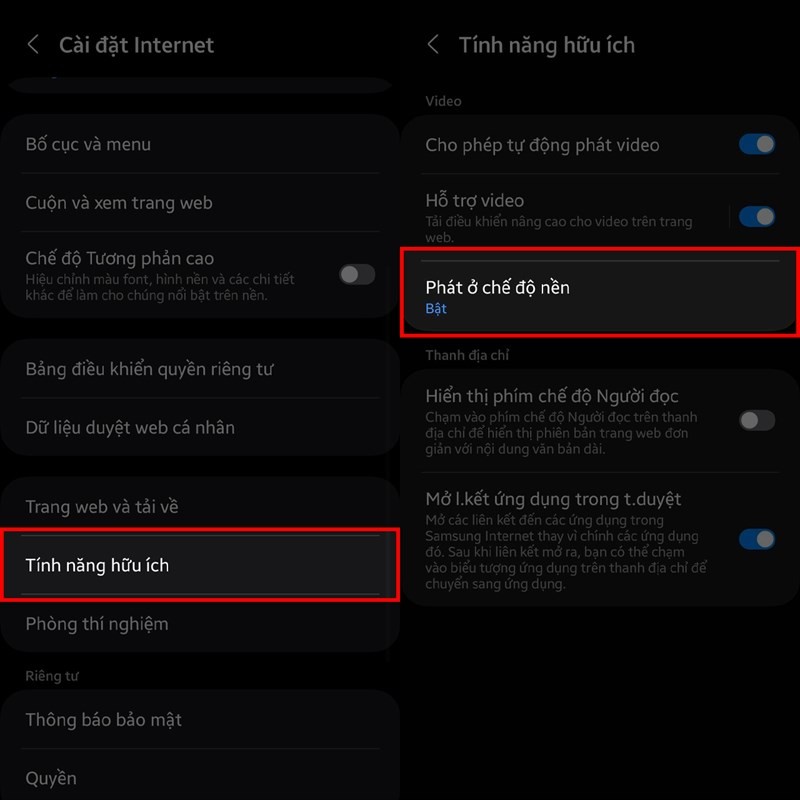 Nghe nhạc trên YouTube tắt màn hình với Samsung Internet siêu tiện lợi Nghe nhạc trên YouTube tắt màn hình với Samsung Internet siêu tiện lợi