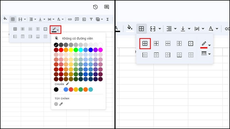 Cách tạo màu viền ô trong Google Sheets siêu đơn giản Cách tạo màu viền ô trong Google Sheets siêu đơn giản