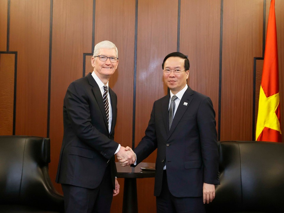Chủ tịch nước Võ Văn Thưởng tiếp CEO Tập đoàn Apple Tim Cook.
