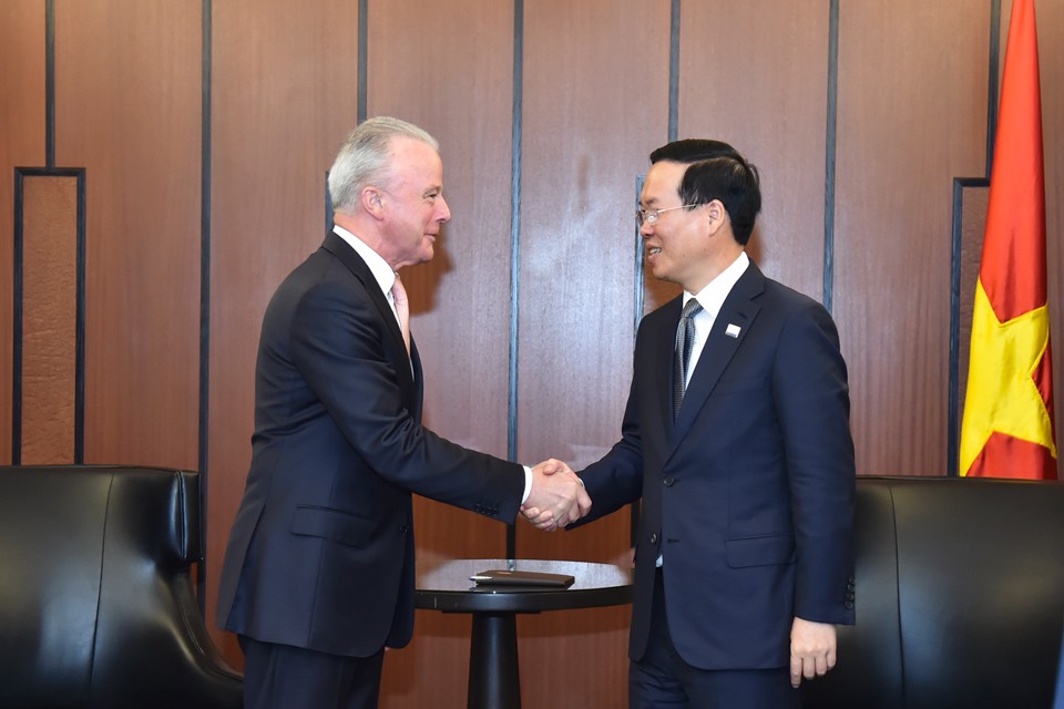 Chủ tịch nước Võ Văn Thưởng tiếp Phó Chủ tịch cấp cao, Chủ tịch toàn cầu Boeing Brendan Nelson.