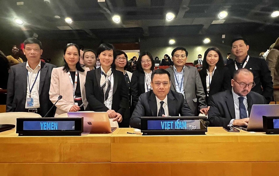 Đoàn liên ngành Việt Nam tham dự Hội nghị. (Nguồn: Phái đoàn Việt Nam tại LHQ)