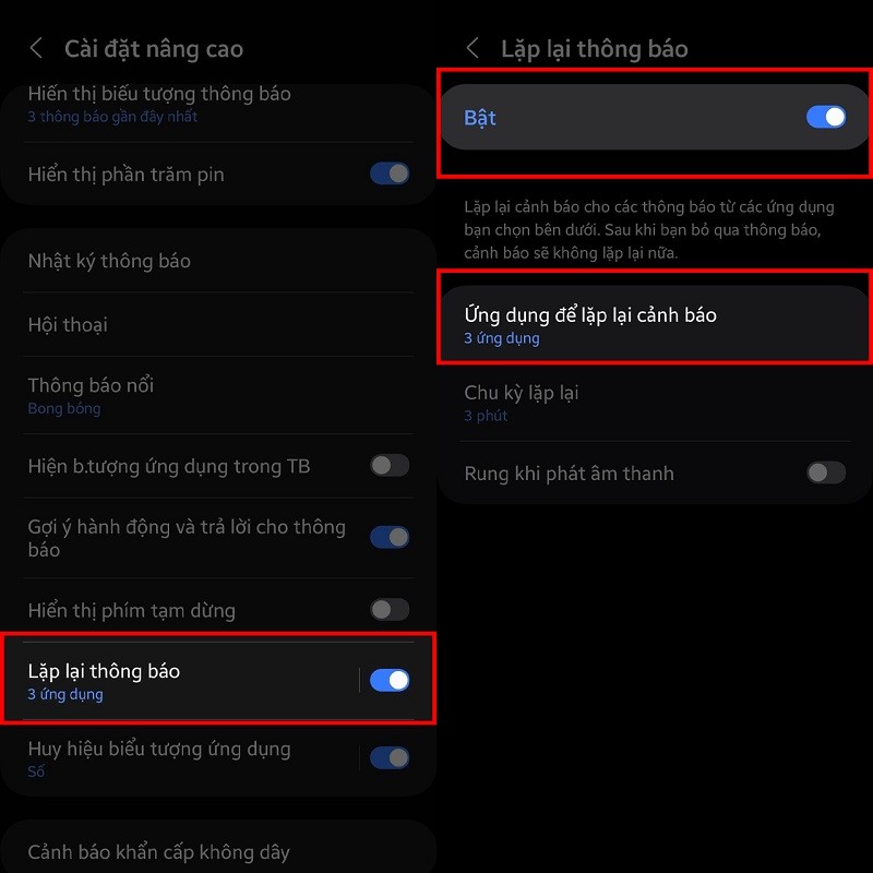 Hướng dẫn cách bật lặp lại thông báo trên điện thoại Samsung Hướng dẫn cách bật lặp lại thông báo trên điện thoại Samsung