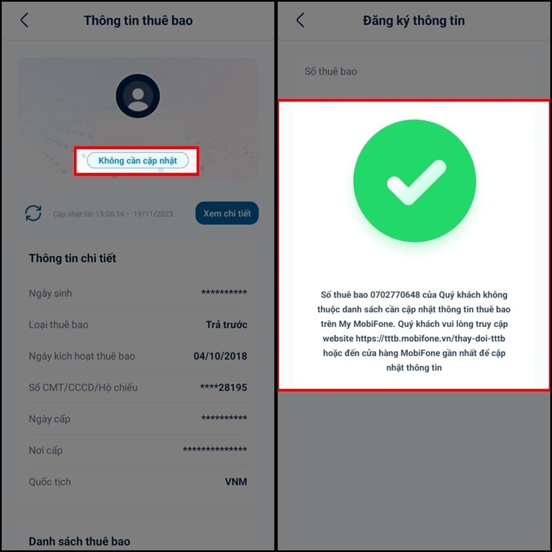 Kiểm tra cập nhật thông tin thuê bao MobiFone đơn giản ngay tại nhà Kiểm tra cập nhật thông tin thuê bao MobiFone đơn giản ngay tại nhà