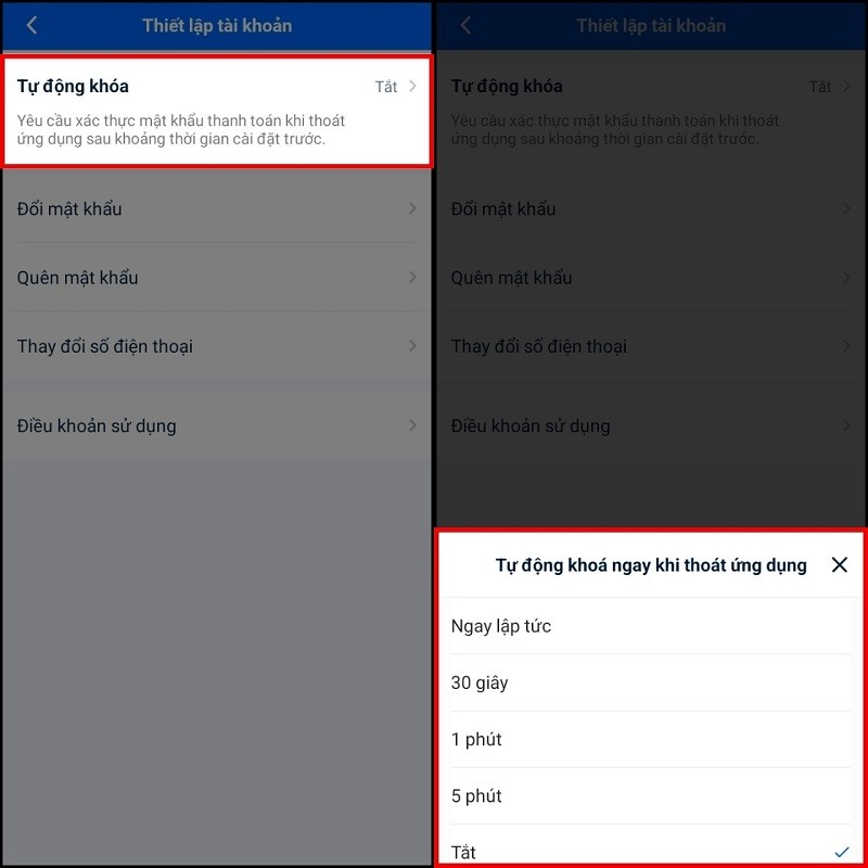 Cách chỉnh thời gian khóa ZaloPay để đảm bảo an toàn cho tài khoản Cách chỉnh thời gian khóa ZaloPay để đảm bảo an toàn cho tài khoản