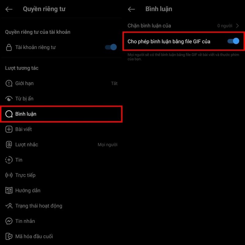 Cách tắt bình luận bằng ảnh GIF trên Instagram nhanh nhất Cách tắt bình luận bằng ảnh GIF trên Instagram nhanh nhất