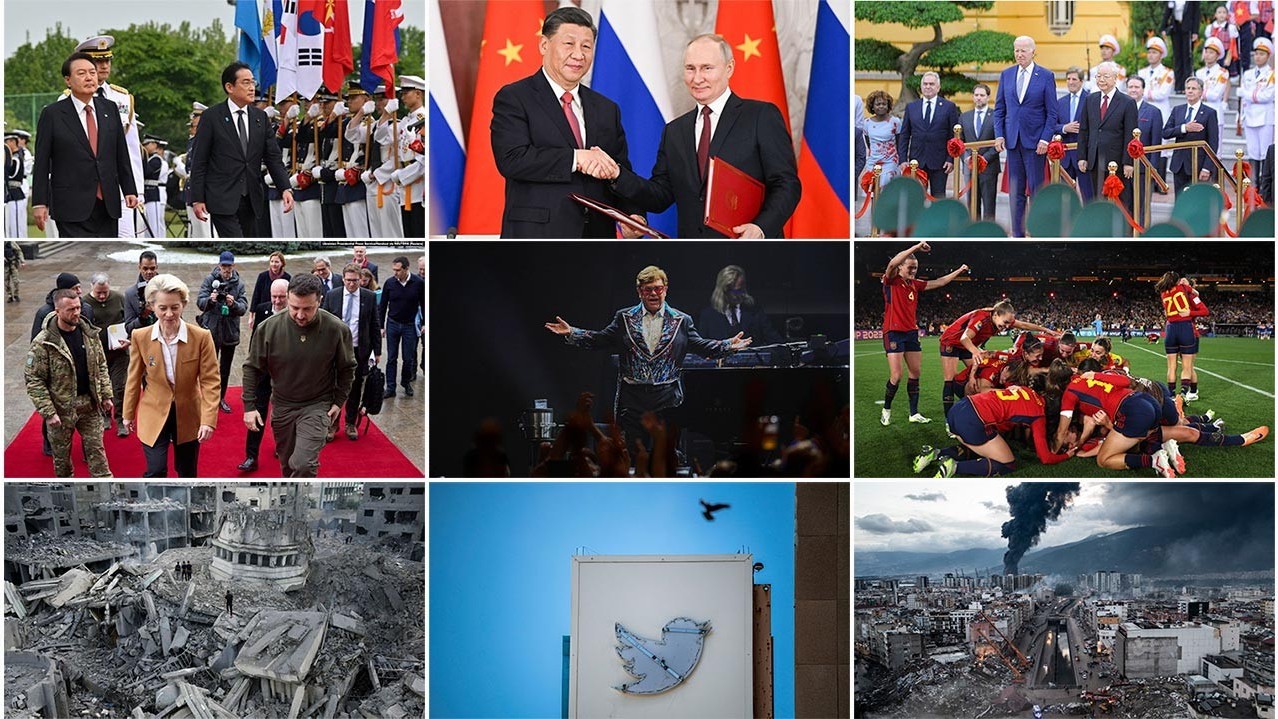 Ảnh ấn tượng năm 2023: ‘Nóng rẫy’ xung đột Nga-Ukraine, chiến sự Israel-Hamas, những mất mát không thể hiểu nổi, 'nở rộ' các chuyến công du lịch sử