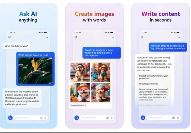 Giao diện Microsoft Copilot trên iPhone