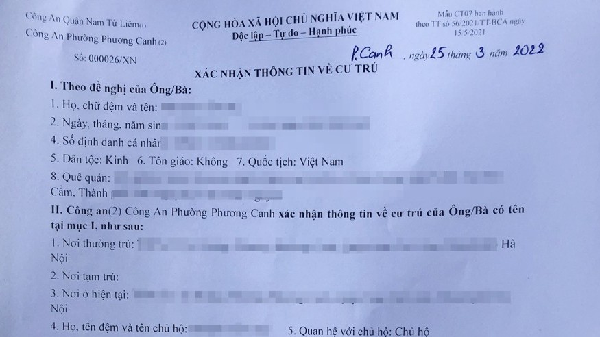 Năm 2024, xin giấy xác nhận cư trú ở đâu?