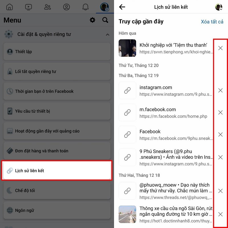 Cách xem lịch sử liên kết trên Facebook siêu đơn giản