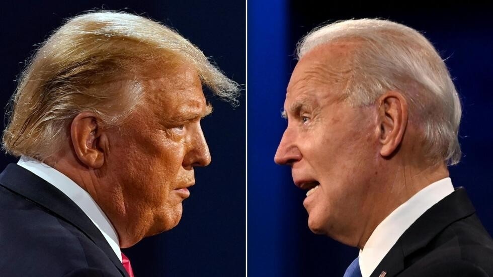 Donald Trump (T) và Joe Biden, hai ứng cử viên tiềm năng của cuộc bầu cử tổng thống Mỹ 2024. AFP Donald Trump (T) và Joe Biden, hai ứng cử viên tiềm năng của cuộc bầu cử tổng thống Mỹ 2024. AFP