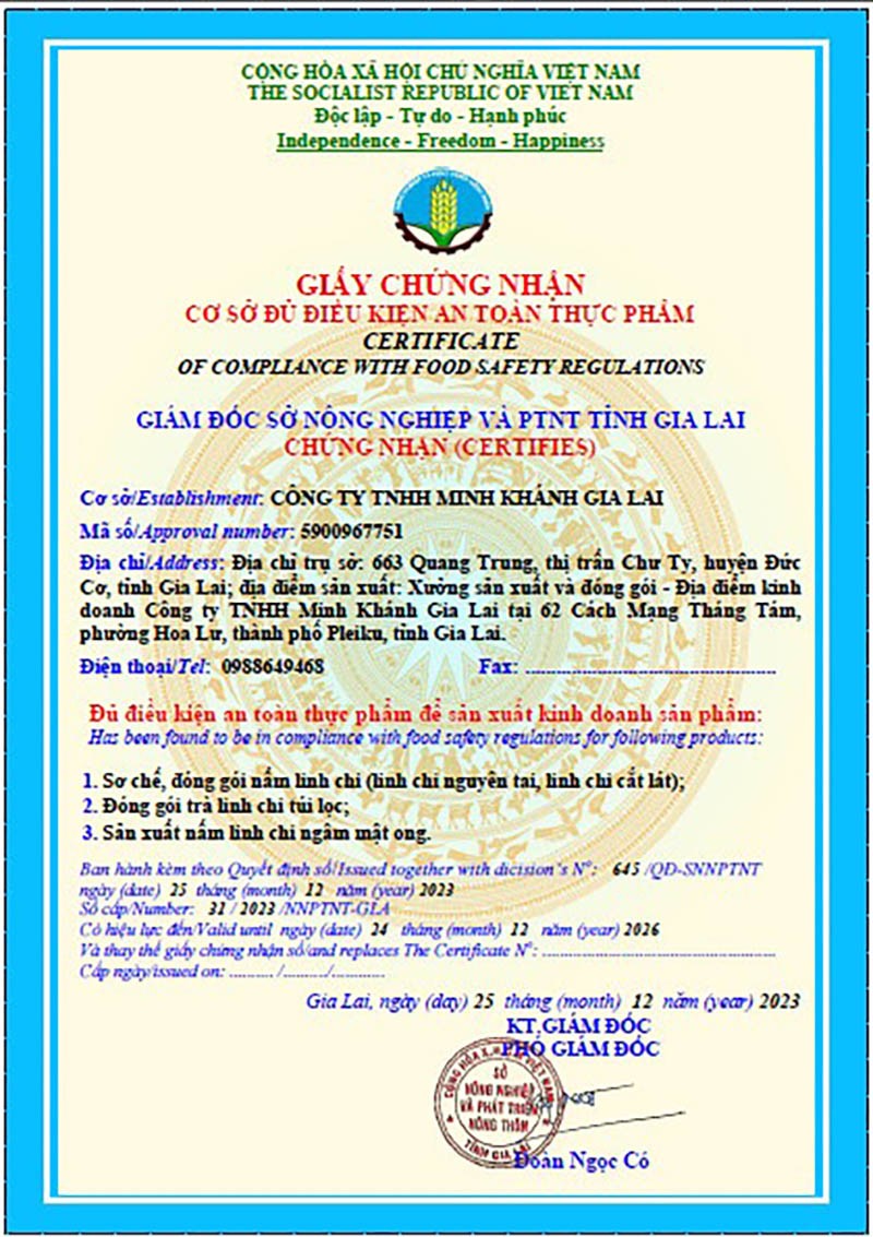 Ảnh: Công ty THH Minh Khánh Gia Lai Ảnh: Công ty THH Minh Khánh Gia Lai