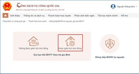 Hướng dẫn gia hạn thẻ BHYT hộ gia đình có giảm trừ mức đóng online năm 2024