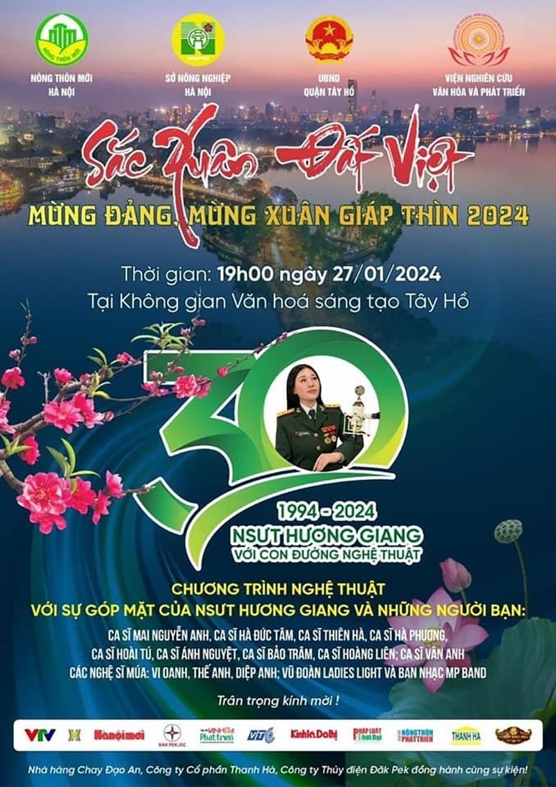 Một chương trình nghệ thuật đặc sắc gắn với hành trình 30 năm hoạt động của NSƯT Hương Giang. Một chương trình nghệ thuật đặc sắc gắn với hành trình 30 năm hoạt động của NSƯT Hương Giang.