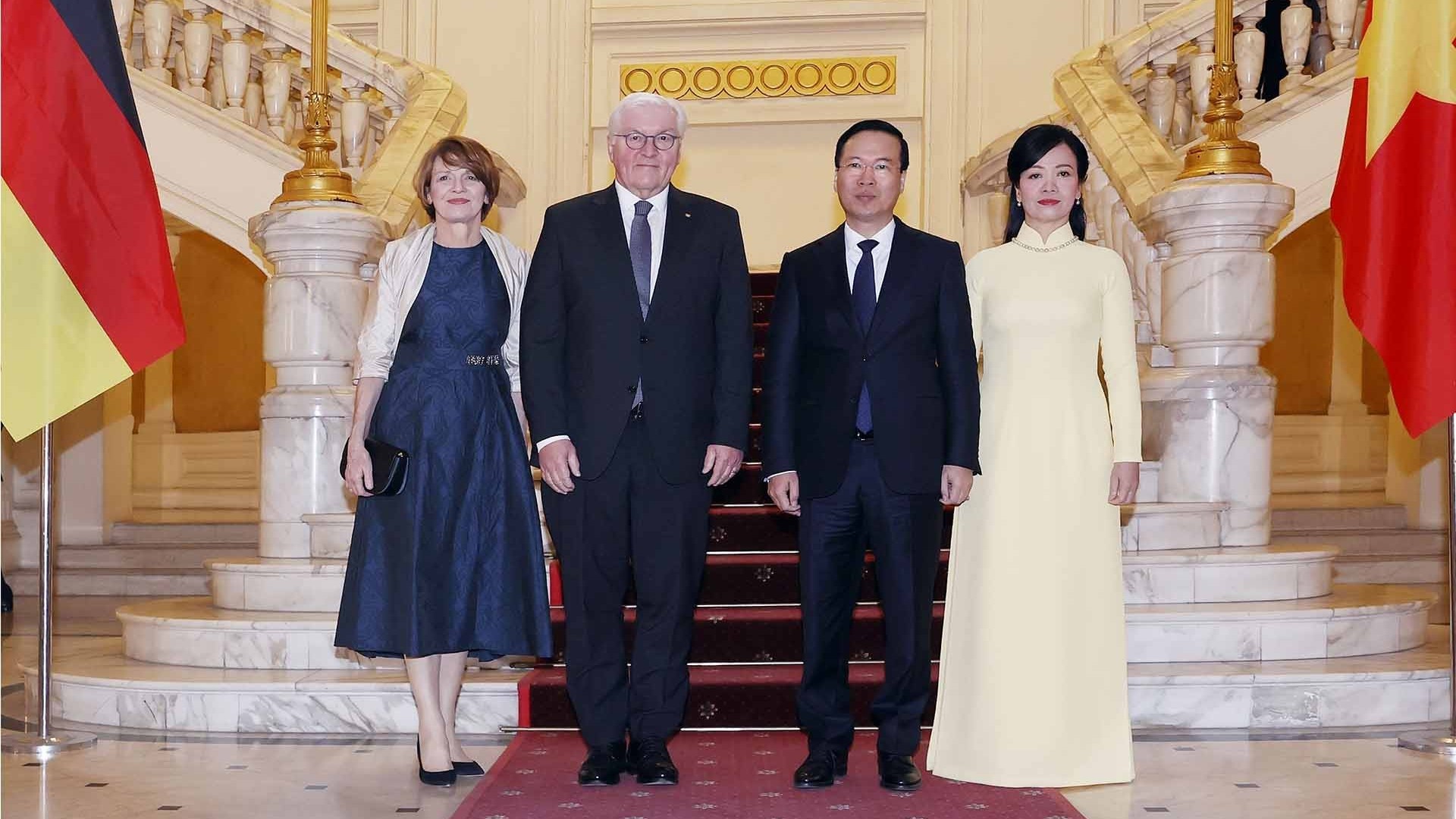 Chủ tịch nước Võ Văn Thưởng và Phu nhân chủ trì chiêu đãi trọng thể Tổng thống Đức và Phu nhân