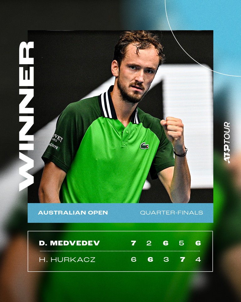 Australian Open 2024: Một số hình ảnh trong trận đấu hấp dẫn giữa Daniil Medvedev và Hubert Hurkacz