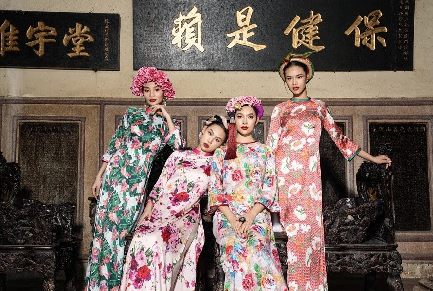 Top 5 Hoa hậu Đại dương Việt Nam 2023 trình diễn BST áo dài Xuân Giáp Thìn dưới ánh nắng rực rỡ