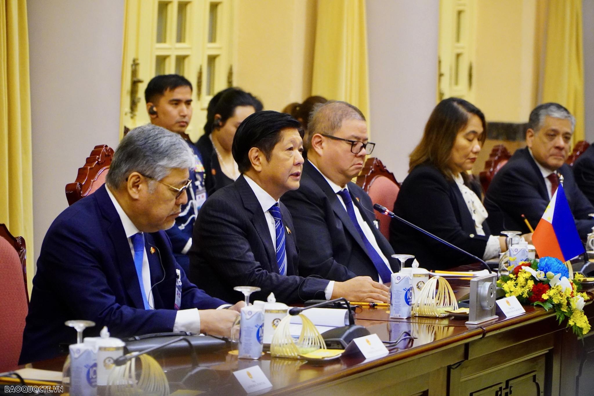 Tổng thống Philippines Ferdinand Romualdez Marcos Jr. phát biểu. (Ảnh: Tuấn Việt) Tổng thống Philippines Ferdinand Romualdez Marcos Jr. phát biểu. (Ảnh: Tuấn Việt)