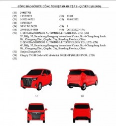 Thêm một mẫu xe điện Trung Quốc đăng ký bảo hộ tại Việt Nam