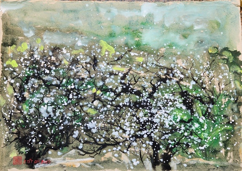 Hoạ sĩ Ngô Đức Hoàng mang 'mảnh đất tình yêu' Việt Nam đến với Kuwait qua triển lãm hội hoạ