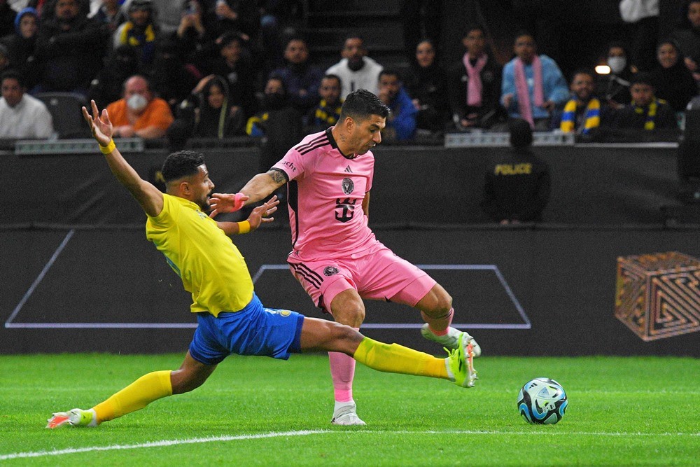 Suarez có cơ hội ở trận đấu giao hữu này nhưng không thể ghi bàn.